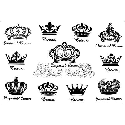 Feminine Latest Queen King Letters Crown Design Water Transfer Temporary Tattoo(fake Tattoo) Stickers NO.10734